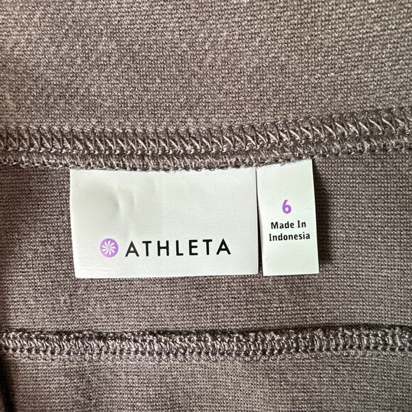 Athleta Skirt Women's 6 Brown‎ Ponte Twill A-Line Side-Zip Active - Picture 5 of 8